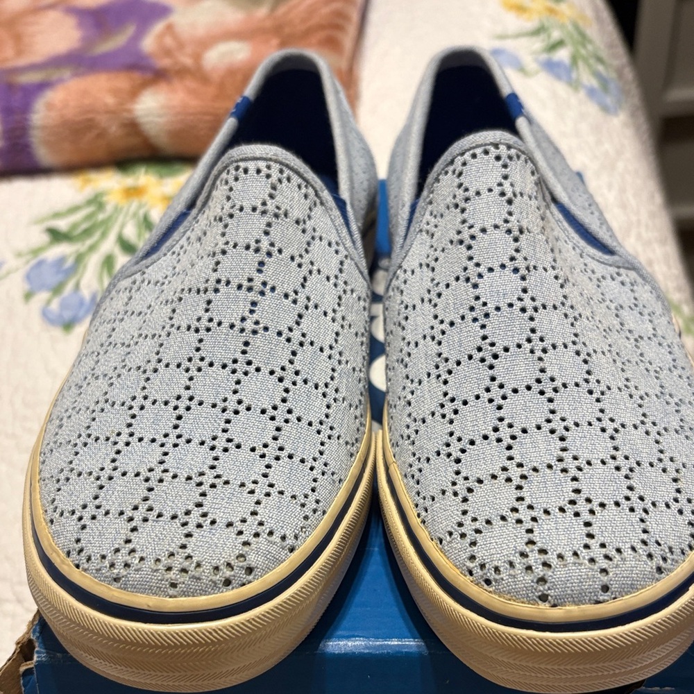 Keds Light Blue Perforated Slip-On Loafers